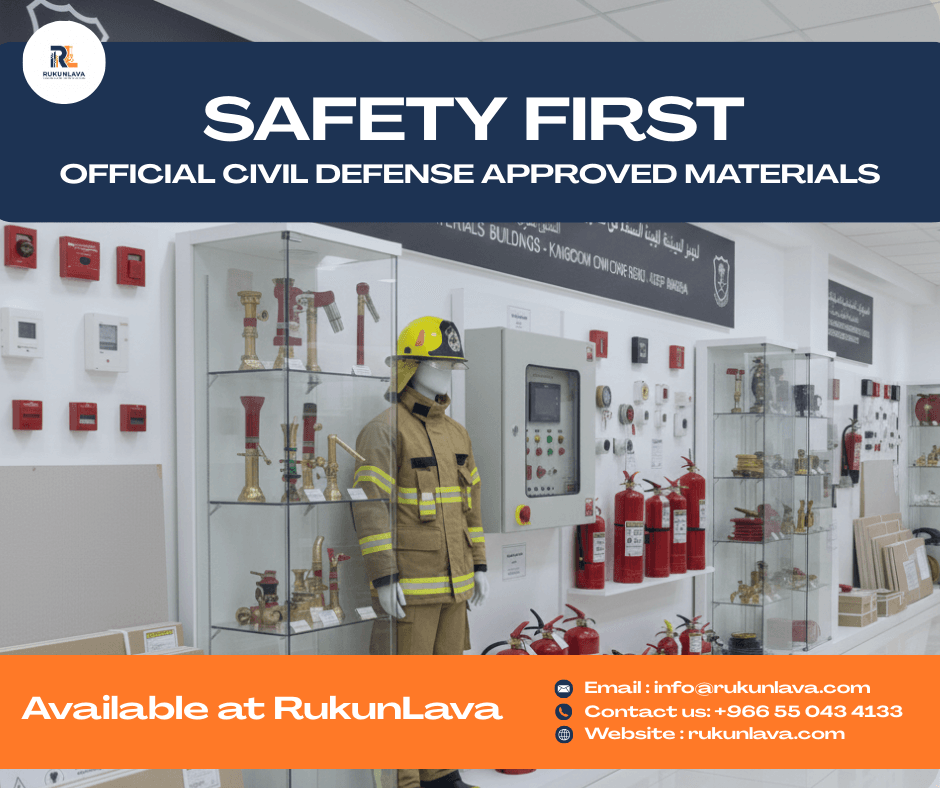 Civil Defense approved fire-resistant building materials for commercial buildings in Saudi Arabia supplied by RukunLava