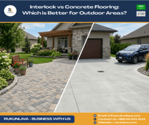 home Interlock paving blocks and concrete flooring used in outdoor construction areas